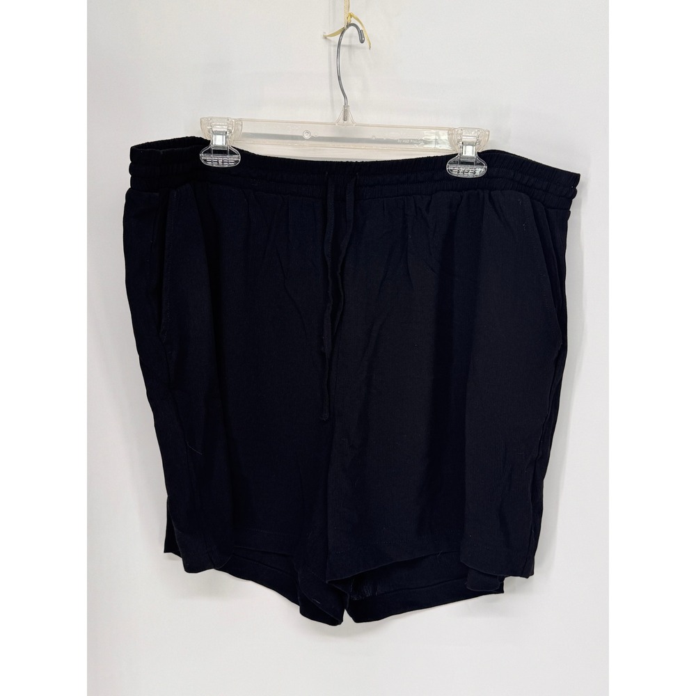 Torrid Shorts Women 2X Black NWT Washable Gauze High Rise Pull On Pockets